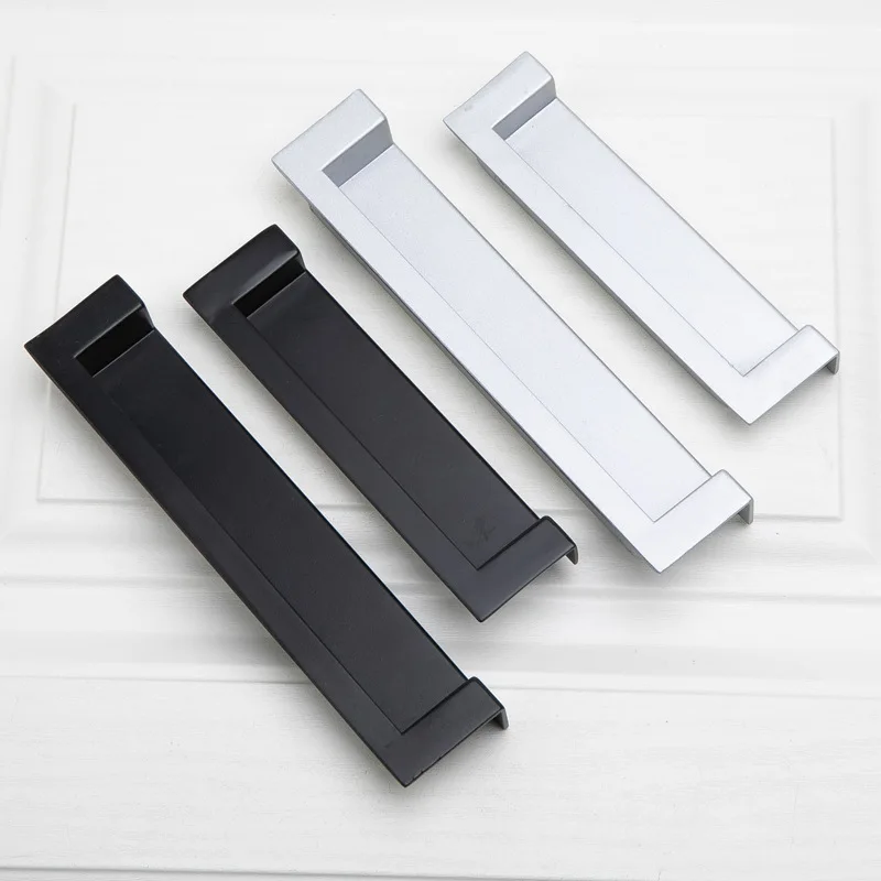 Furniture Hardware Black - Çinko alaşım siyah gizli mobilya kolu