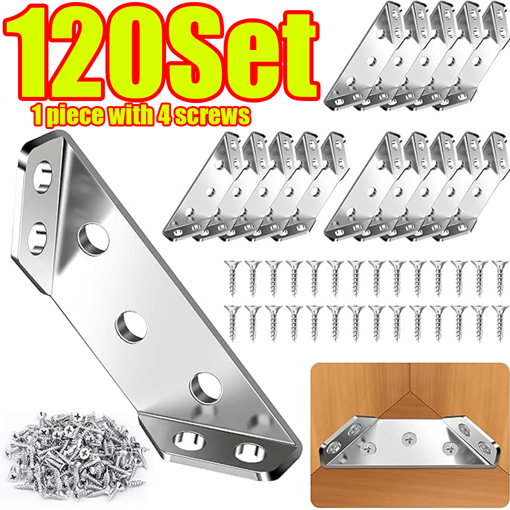 Furniture Hardware Connectors - 1-120Set Mobilya Köşe Konektörü Paslanmaz Çelik