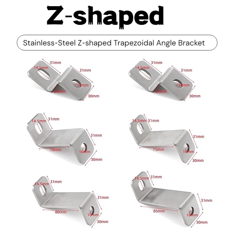 Furniture Hardware Connectors - 3mm Kalınlığında Paslanmaz Çelik Z Şeklinde