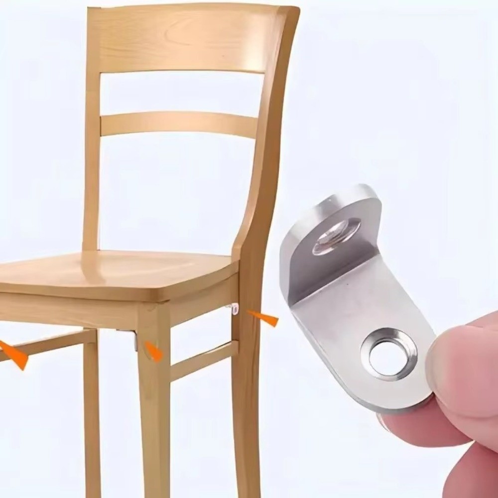 Furniture Hardware Connectors - 10 adet Paslanmaz Çelik Dik Açılı